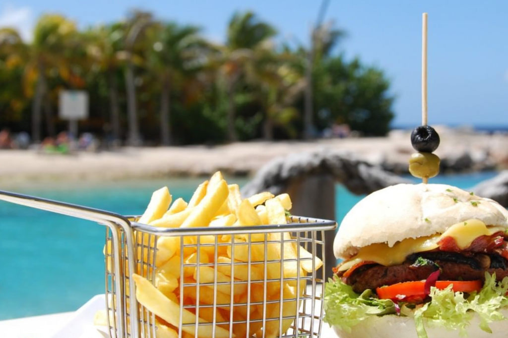 Onde comer em Curaçao Hamburguer e fritas
