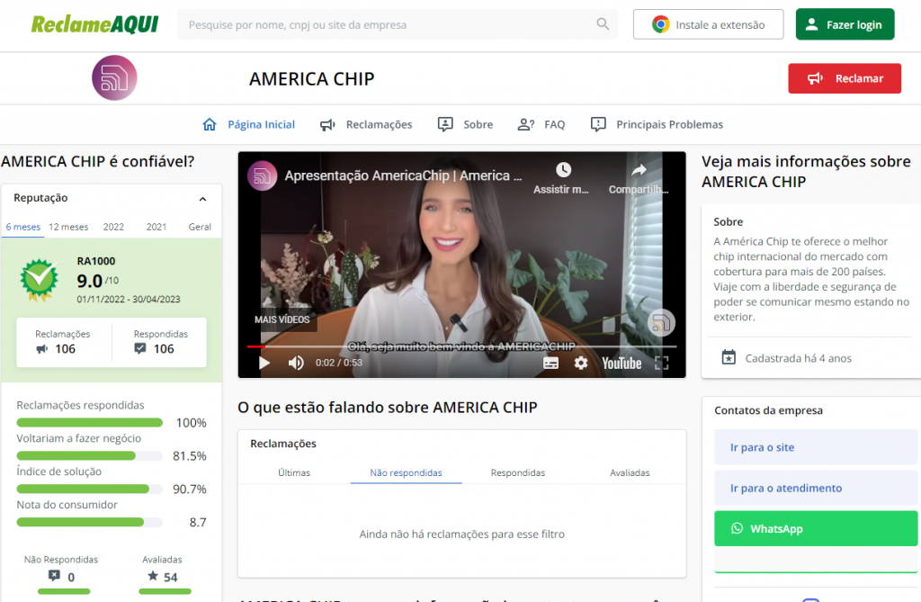 Reclame Aqui America Chip Curaçao