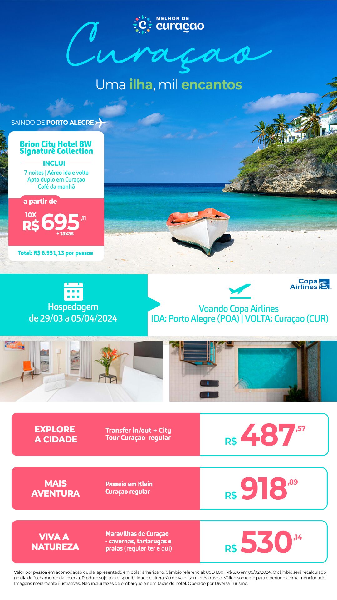 Pacote Aéreo Hotel Melhor De Curaçao 3012